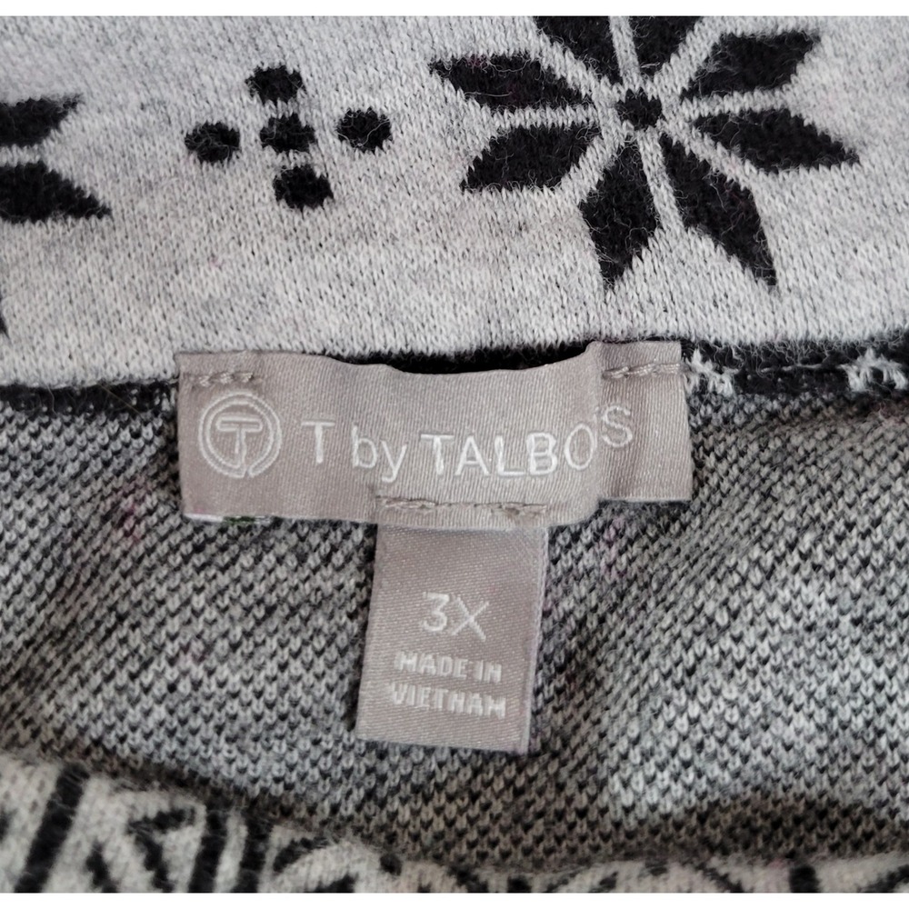 T by Talbots Womens Top Shirt Plus Size 3X Aztec 3/4 Sleeve Sweatshirt 1261 - Picture 3 of 4